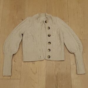 Urban outfitters women's beige knit button down sweater size S